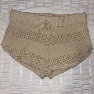 crochet tan shorts